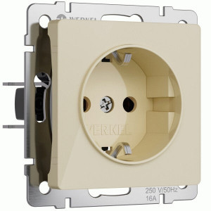 Werkel мех. роз. СУ 1 мест. 16A земля (айвори акрил) W1171043 a064060