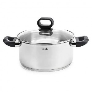Кастрюля нерж сталь с крышкой Тиана 3,2 л стенки 0,6мм дно 4,5 мм, индукция TR-11009 TalleR