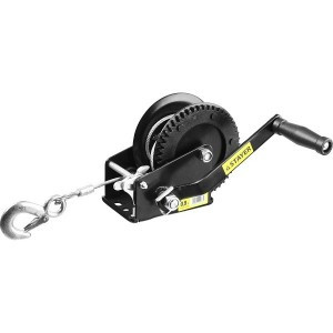 Лебедка ручная барабанная STAYER "MASTER", тяговая, тросовая, 0,9т, 8м