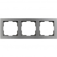 Smartbuy Нептун Рамка 3-местная пластик серый никель (SBE-06gn-Metal-FR-3)