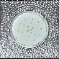 Ecola GX53 H4 св-к Стекло Квадрат c прозр. мозаикой зерк. фон, центр хром 40x123 FC53SGECB (10!)