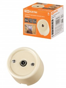 TDM Болонь Розетка TV проходная сл. кость Ретро SQ1820-0354