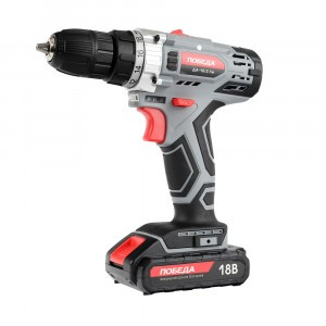 ПОБЕДА Шуруповерт аккумуляторный ДА-18/2 Ли, 18В, 38 нм, 2 батареи, быстрая зарядка, кейс, 180201636