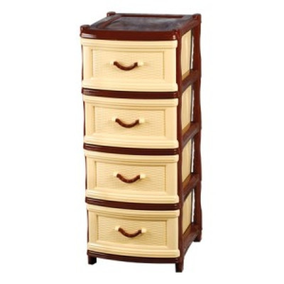 Комод КЛАССИКА (4 секции) плетенка КОР Эльфпласт 068