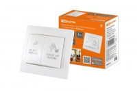 TDM Таймыр переключатель СУ с кнопкой &quot;Не беспокоить&quot; и &quot;Уборка&quot; белый АБС-пластик SQ1814-0606