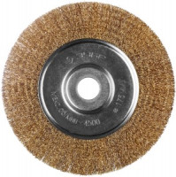 ЗУБР "ПРОФЕССИОНАЛ". Щетка дисковая для УШМ, витая стальная латунированная проволока 0,3мм, 175х22мм