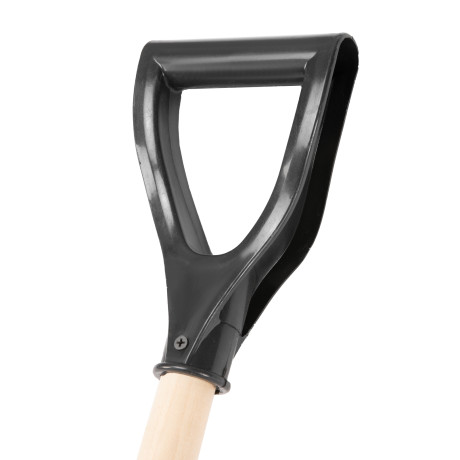 Лопата для уборки снега пластиковая, 470х350х1410 мм, деревянный черенок, Сибртех