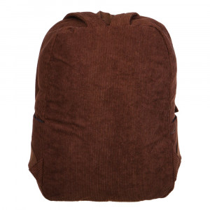 Рюкзак подростковый 44x30x13см, 1 отд., 5 карм., вышивка, декор &quot;мишка&quot;, брелок, вельвет, коричневый