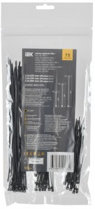 IEK Набор хомутов (стяжки) нейлон 2,5х100,2,5х150,2,5х200чер. (75шт/упак цена за уп)  UNH35-N02-075