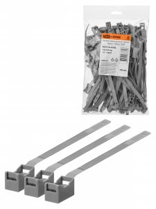TDM крепеж ремешковый 7,6х165 серый (100шт/уп, цена за уп) SQ0516-0302