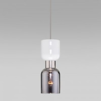 EUROSVET св-к подвесной E27 1x60W 110x1200 металл белый/дымчатый/никель Tandem 50118/1 a053236