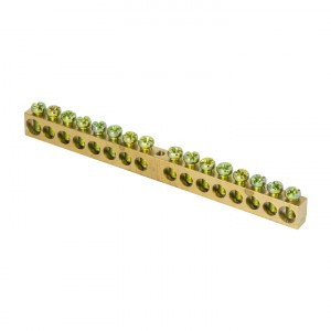 EKF Шина PEN "ноль-земля" 8х12мм 14 отв. латунь крепеж по центру розн. стикер PROxima sn0-125-14-c-r