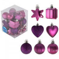 Набор елочных украшений &quot;Ассорти&quot; (24шт)  цвет сиреневый Волшебная страна