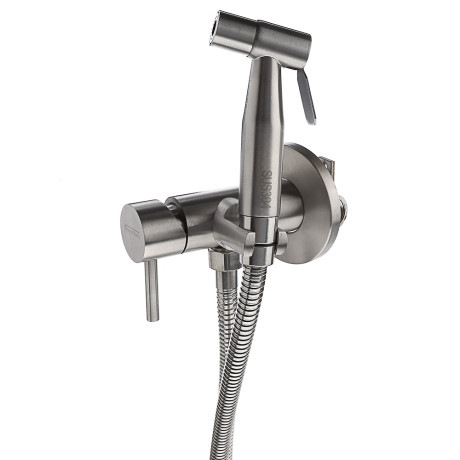 СоюзКран Смеситель для биде с гигиенич. душем настенный, картридж 35мм, нерж. сталь, SS03-R132