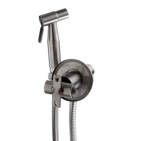 СоюзКран Смеситель для биде с гигиенич. душем настенный, картридж 35мм, нерж. сталь, SS03-R132