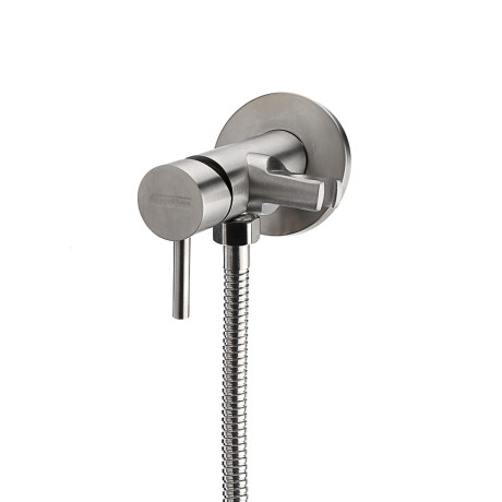 СоюзКран Смеситель для биде с гигиенич. душем настенный, картридж 35мм, нерж. сталь, SS03-R132