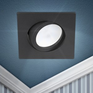 ЭРА св-к встраив, алюмин. KL87 BK MR16, GU5.3 черный 85x85x20 54353