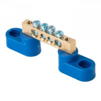 EKF Шина N &quot;Ноль&quot; (нул.) N 6x9мм 24 отверстия латунь синий изолятор на DIN-рейку PROxima sn0-63-24-d