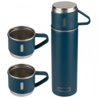 Термос FESTA, 0,5 л, 3 кружки/набор, нерж сталь, синий 106055 Mallony