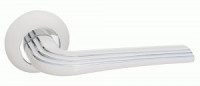 Ручка дверная компл.круг.основ. РЕНЦ Терамо мат. супер белый/хром блест. INDH 429-08 MSW/CP