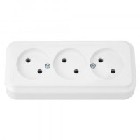 Bylectrica ПРАЛЕСКА роз. ОУ 3 мест. (гнезда под 45 гр.), белый (РА16-741)