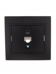 Lezard Мира роз. компьют. СУ 1 мест. черный бархат (RJ45) (корпус PC) 701-4242-139