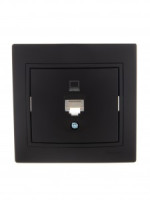 Lezard Мира роз. компьют. СУ 1 мест. черный бархат (RJ45) (корпус PC) 701-4242-139