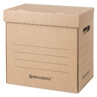 Короб архивный &quot;Делопроизводство&quot; (325х235х325 мм), с крышкой, гофрокартон, BRAUBERG, 129999