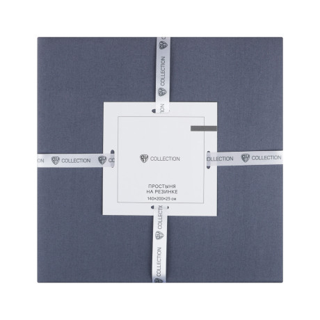 BY COLLECTION Простыня на резинке 140х200х25см, 100% хлопок, темно-серый