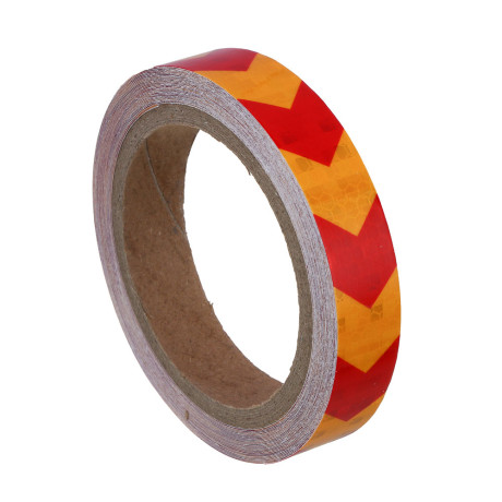 РОКОТ Лента светоотражающая 2см x 8м, красно-желтая