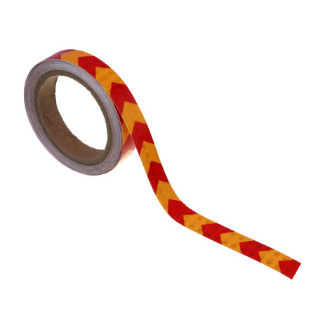 РОКОТ Лента светоотражающая 2см x 8м, красно-желтая