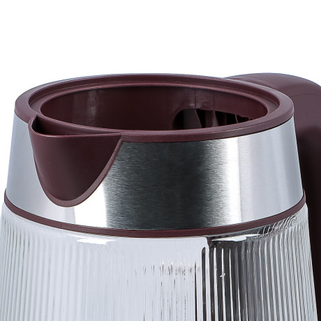 LEBEN Чайник электрический стеклянный 1,8л 1850 Вт рифленое стекло, бордовый