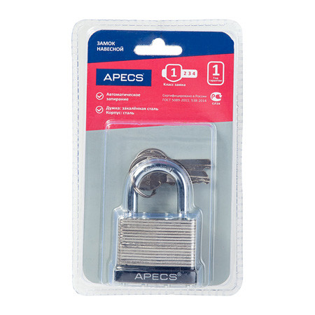 Замок вис PDS-65-40 Apecs (пластинчатый корпус)  \6 (72)