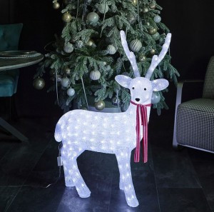 Фигура новогод. Олень 200LED белый 63x36x93  ULD-M6393-200/STA 9W  IP20 Uniel