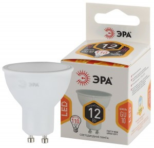 ЭРА стандарт MR16 GU10 220V 12W(880lm) 2700K 2K 56х50 LED MR16-12W-827-GU10 7545