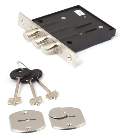 Замок врез ЗВ8-802 3 ключа!! (сувальдный, 3 ригеля 14мм) Меттэм  \20