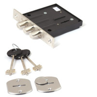 Замок врез ЗВ8-802 3 ключа!! (сувальдный, 3 ригеля 14мм) Меттэм  \20