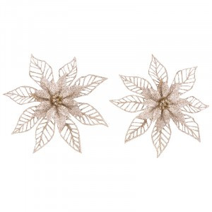 Украшение декоративное "Рождественская звезда" (2шт) цвет золотой Волшебная страна