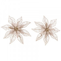 Украшение декоративное &quot;Рождественская звезда&quot; (2шт) цвет золотой Волшебная страна