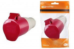 TDM силовая розетка CEE 225 переносная 3P+PЕ+N 32А 380В IP44 (10!) SQ0603-0014