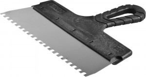 Шпатель ЗУБР "МАСТЕР" ФАСАДНЫЙ, нержавеющее полотно, 250мм, зуб 6х6мм