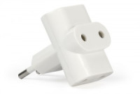 SmartBuy разветвитель (тройник) 3роз. 6А (АБС-пластик, Т-образный,плоск. вилка, белый) SBE-06-A04-3