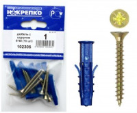 Дюбель с шурупом 6*40 (10 шт BL) (цена за уп) НАКРЕПКО 102306
