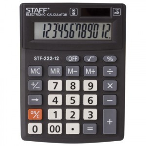 Калькулятор STAFF PLUS настол. STF-222, 12разр., двойное питание, 138x103 мм, 250420