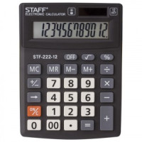 Калькулятор STAFF PLUS настол. STF-222, 12разр., двойное питание, 138x103 мм, 250420