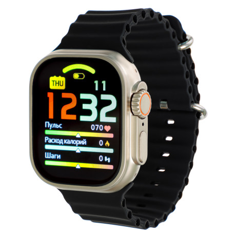 BY Умные часы Space Ultra watch, IP65, BT5.0, 200 мАч, 2.01", металл, черный