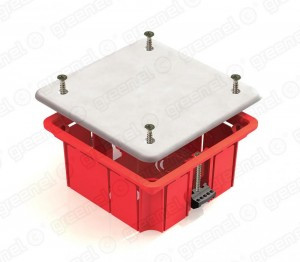 GREENEL Коробка распред. СУ 92х92х45мм для полых стен с кр. пл. лапки оранж. (отгр кр!126шт) GE41022