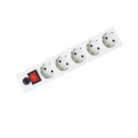 General сет. удл.-фильтр ПВС 3х1, 5роз. 10м, 16А, белый (земля, КРЗ, перегруз) 471008