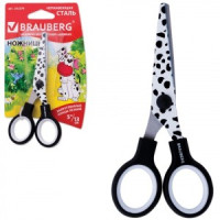 Ножницы BRAUBERG, 130 мм, с цв. печатью, чёрно-белые, европодвес 232276