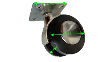 Колесо мебельное ХРОМ на площадке Ø 50мм